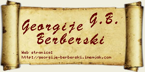 Georgije Berberski vizit kartica